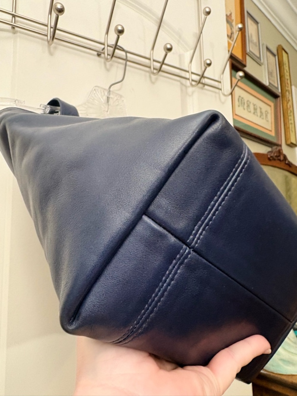 1997 Coach Waverly Satchel 4133 • Midnight Navy • USA Vintage - Picture 4 of 16